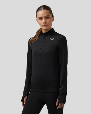 Castore Active Long Sleeve Half Zip Midlayer Top Černé | DHIQBW-479