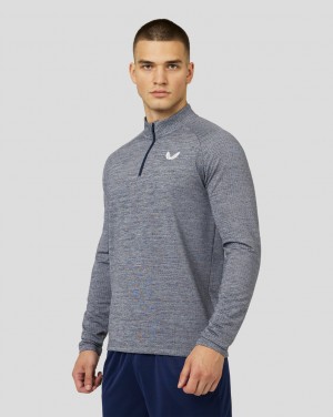 Castore Adapt Long Sleeve Standard Quarter Zip Top Tmavě Blankyt | UVXPTA-485