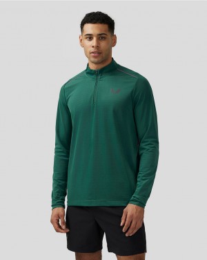 Castore Apex Aeromesh Quarter Zip Zelene | YWXVNB-534