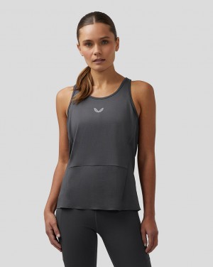 Castore Apex Lightweight Panelled Tank Top Gunmetal | EOKVSN-056