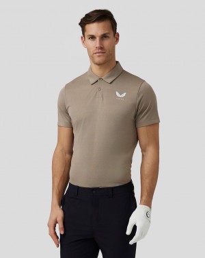 Castore Golf Engineered Knit Polo Clay | WSOUYQ-528