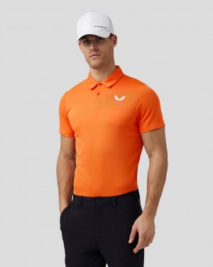 Castore Golf Engineered Knit Polo Tmavě Oranžové | LISYEG-519