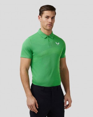 Castore Golf Engineered Knit Polo Zelene | UIGSAC-693