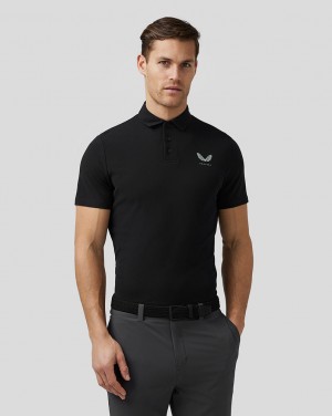 Castore Golf Essential Polo Černé | XJMLBG-321