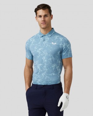 Castore Golf Short Sleeve Printed Polo Blankyt | JREQBL-790