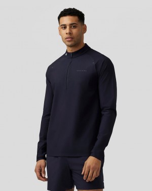 Castore Zone Ventilation Quarter Zip Tmavě Blankyt | JNCPBY-930