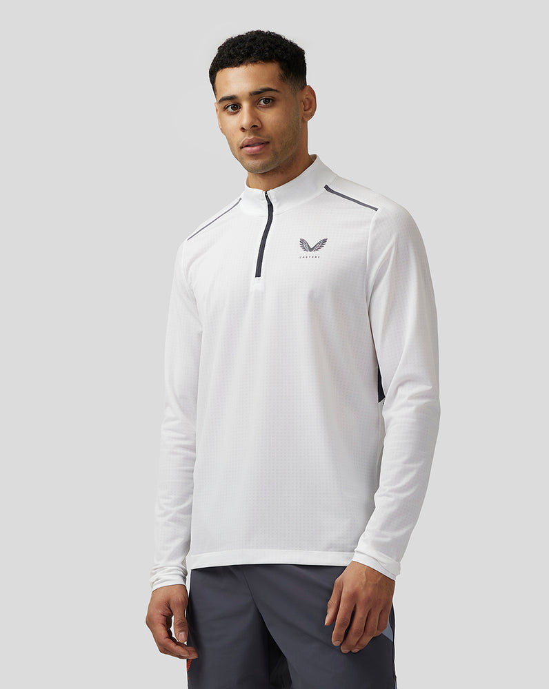 Castore Apex Aeromesh Quarter Zip Bílé | JSCHYA-834