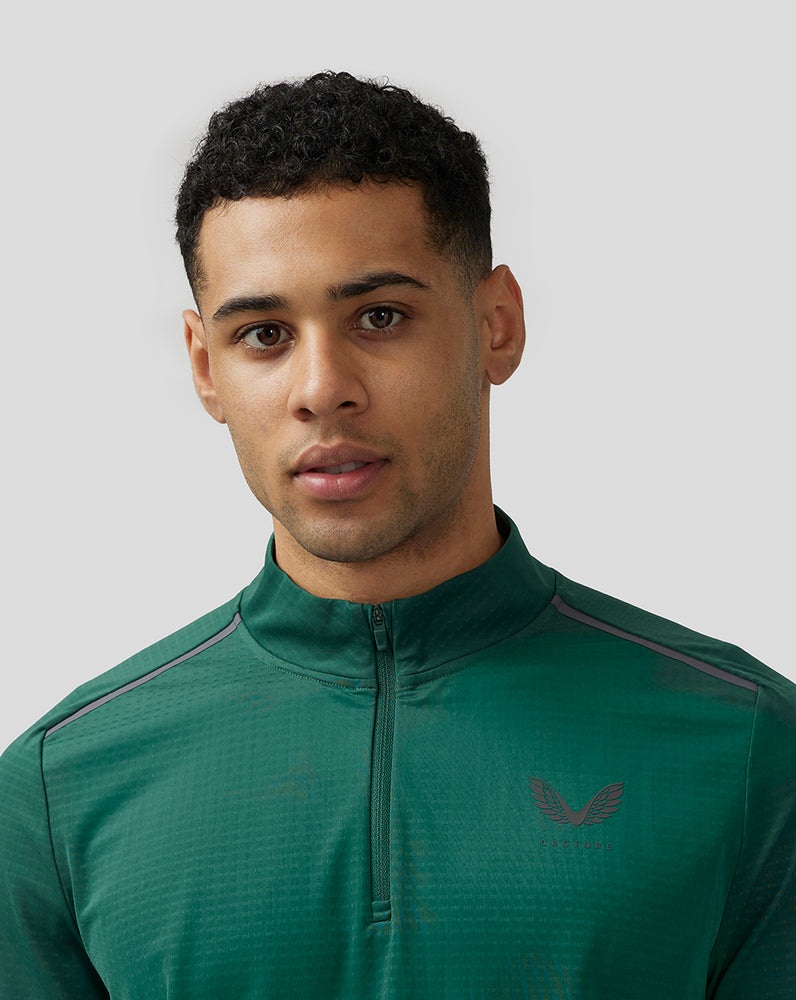 Castore Apex Aeromesh Quarter Zip Zelene | FZMDWC-436