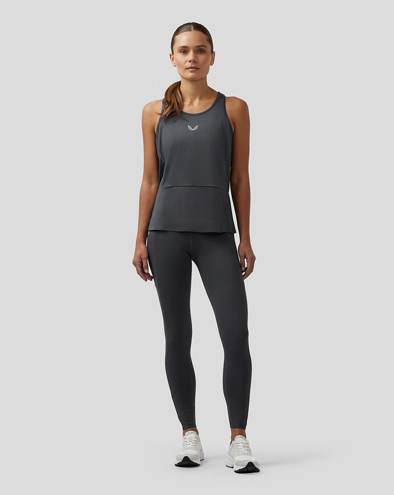 Castore Apex Lightweight Panelled Tank Top Gunmetal | EOKVSN-056