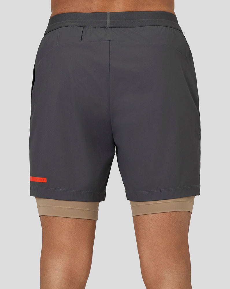 Castore Flow 2-in-1 Shorts Gunmetal | POYAIV-938