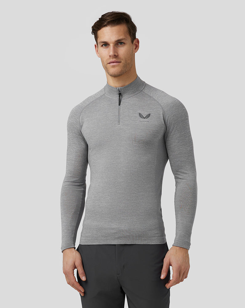 Castore Golf Body Mapped Seamless Quarter Zip Top Steel | WTQCIL-574