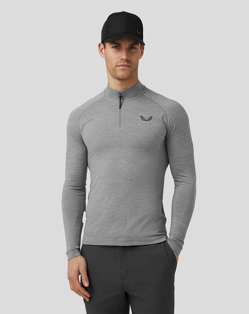 Castore Golf Body Mapped Seamless Quarter Zip Top Steel | WTQCIL-574