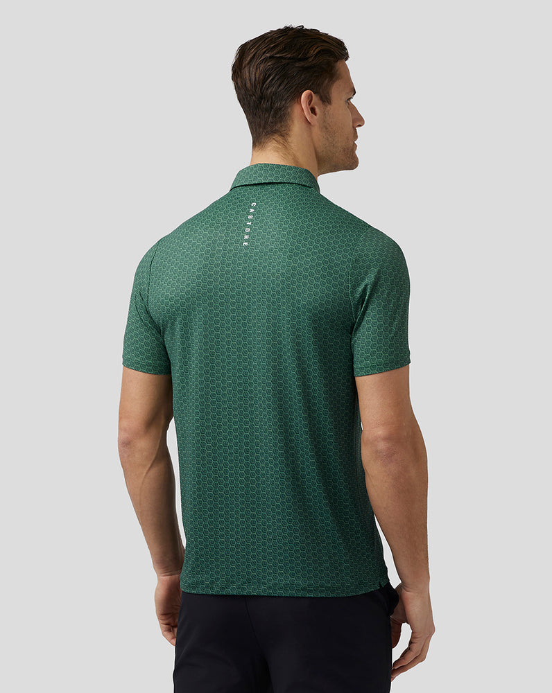 Castore Golf Printed Polo Zelene | DWASLO-347