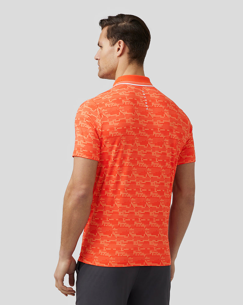 Castore Golf Printed Tech Polo Tmavě Oranžové | GZJSTP-403