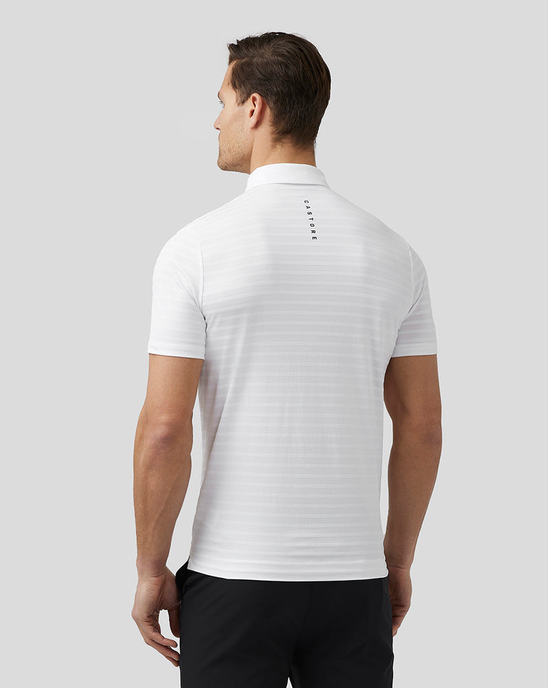 Castore Golf Textured Pique Stripe Polo Bílé | MXOTZK-734