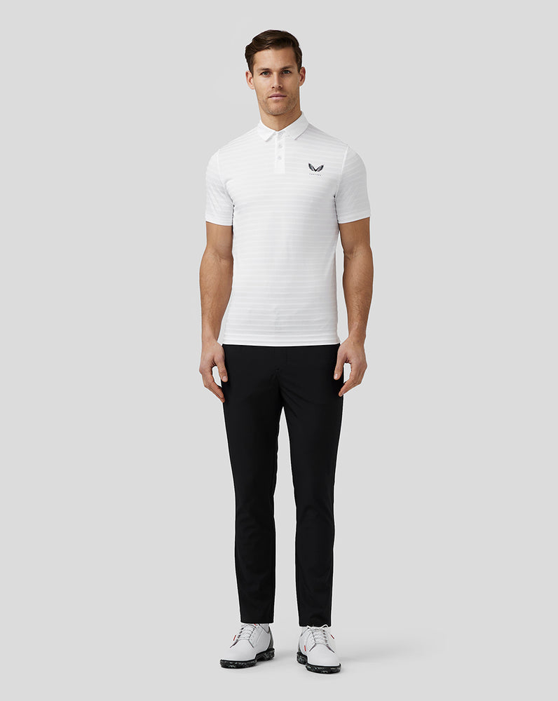 Castore Golf Textured Pique Stripe Polo Bílé | MXOTZK-734