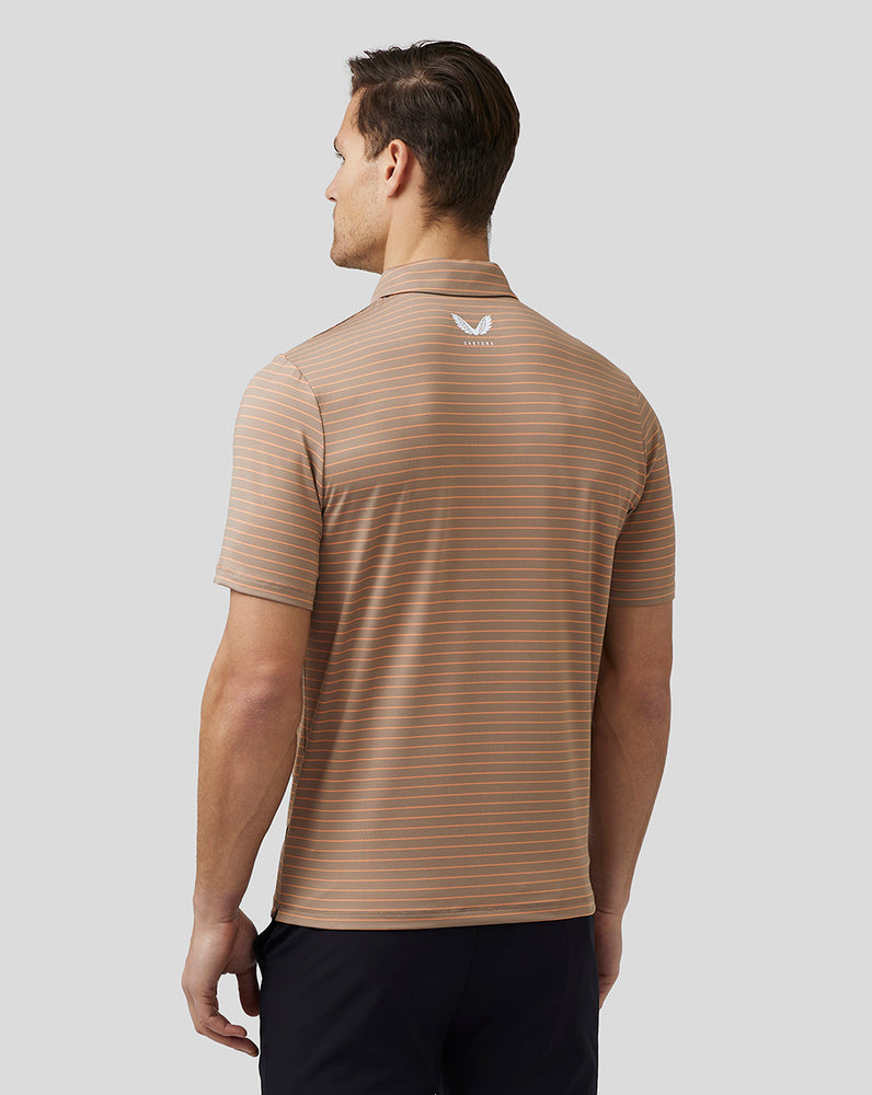 Castore Golf Yarn Dye Stripe Polo Clay | FULVNY-364