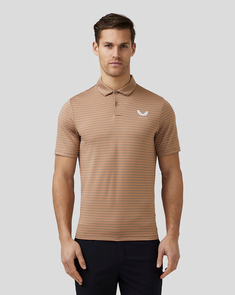 Castore Golf Yarn Dye Stripe Polo Clay | FULVNY-364