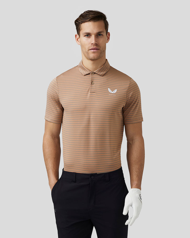 Castore Golf Yarn Dye Stripe Polo Clay | FULVNY-364