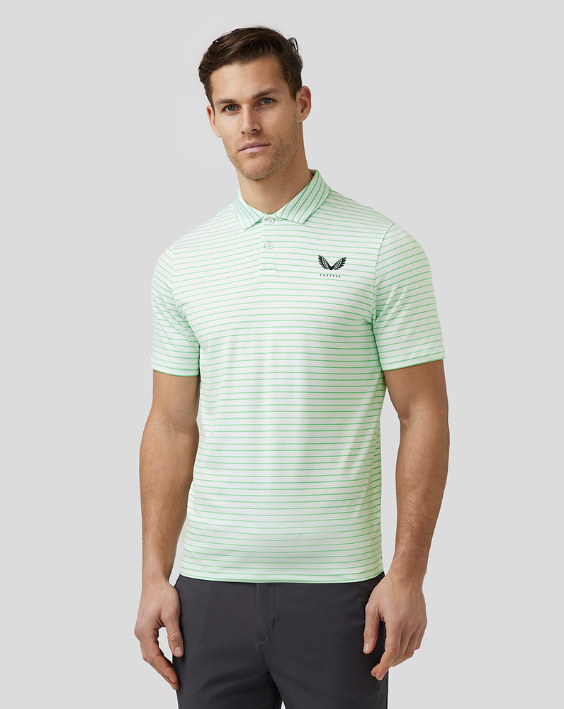 Castore Golf Yarn Dye Stripe Polo Lime | TVROYP-502