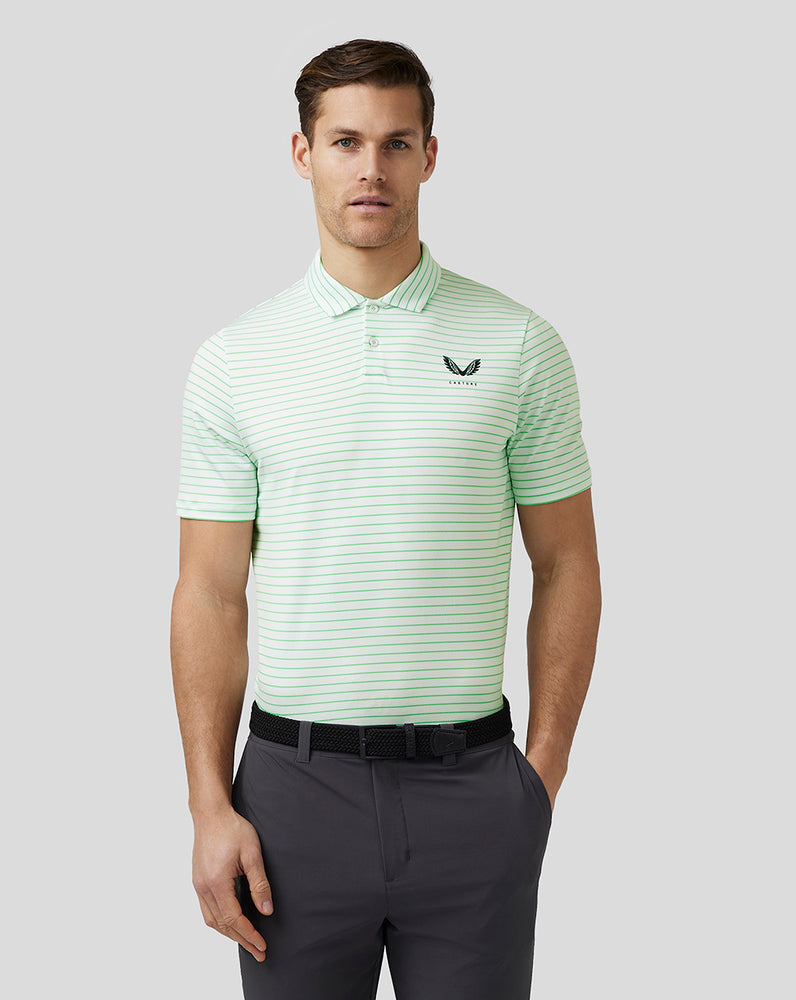 Castore Golf Yarn Dye Stripe Polo Lime | TVROYP-502