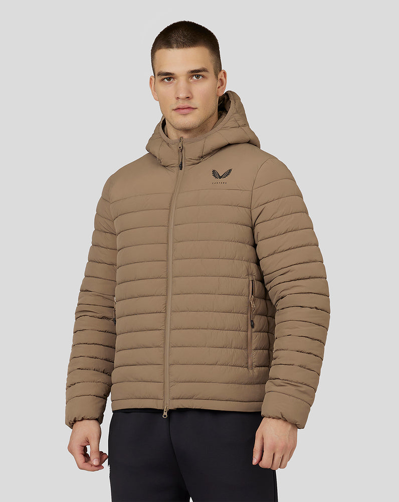 Castore Hooded Puffer Jacket Mushroom | UGXTYF-910